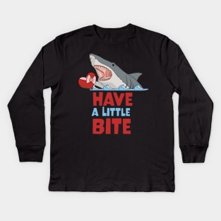 Have a Bite Romantic Shark Kids Long Sleeve T-Shirt